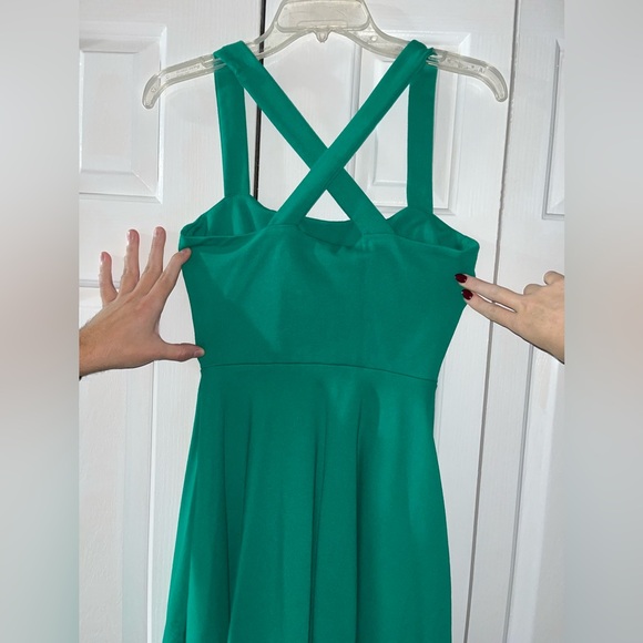 Zara Woman Emerald Green Cross Back Mini Dress - size small - Picture 4 of 4